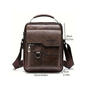 NWT WEIXIER Vintage Brown Shoulder Spacious Multi-Pocket Office Travel Bag